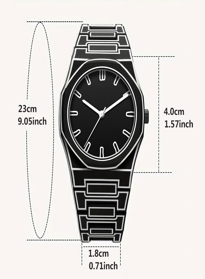 FANMIS Men's Anime-Inspired Fashion Sketch Wristwatch Minimalist Creative Wormhole Design Watch Stylish and Durable Timepiece for Men's Sports Watch (B Black) - Image 5